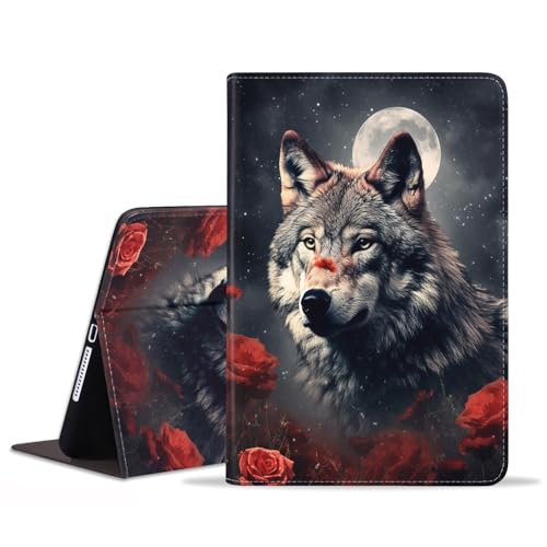 Étui pour iPad 11e génération 11" 2025 housse fine loup lunaire