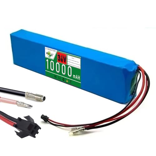 WILLQ 36V リチウム電池パック 10000mAh 電動スクーター用バッテリー 10Ah 交換用 PVC Ebike パワーバッテリー BMS 付き 0-350W 自転車モーター改造キット,Bullet+smの商品画像（Amazon）