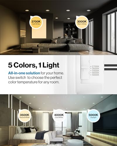 Image of Sunco 4 Inch LED Recessed Lights Retrofit, Dimmable Can Lighting, 660 LM, 11W (40W Equivalent), Selectable CCT 2700K /3000K /3500K /4000K /5000K, Smooth Trim, Damp Rated UL 1 Pack