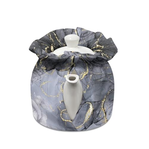 Image of Grey Rose Tea Cosy Insulation and Keep Warm, Durable Scratches-Proof Insulated Teapot Cover for Home Kitchen Table Hotel, Table Decorative Tea Cosy