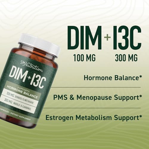 DIM & Indole 3 Carbinol for Hormone Balance for Women & Men | I3C Complex | Estrogen Balance, Menopause Supplements for Womens Health, Antioxidants | Vegan, Non-GMO, Gluten-Free | SMNutrition |60 Ct. - Image 3