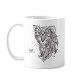 Capacité : 350 ml. Chat Humain Peinture Calme Bébé Mug Poterie Céramique Café Porcelaine Tasse Vaisselle