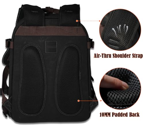 Image of WELKINLAND 90-Pockets Electrician Backpack, Canvas Tool Backpack Heavy Duty