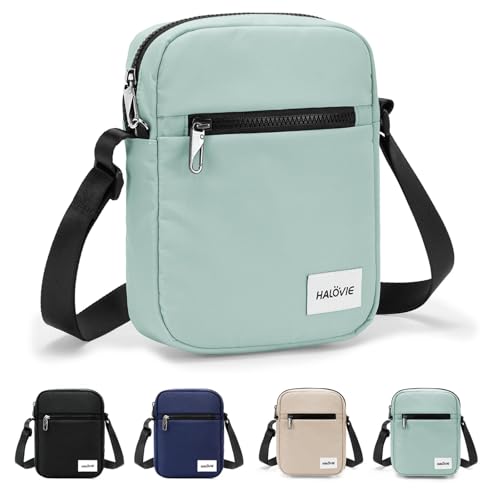 HALOVIE IHIKER3 - Bolsa de tiracolo unissexo anti-roubo pequeno | Messenger Crossbody portátil para uso diário, transporte e viagens, Verde menta