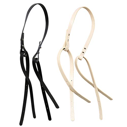 F Fityle 2 peças de alças de couro para bolsa de ombro, alças de substituição e bolsa de crochê