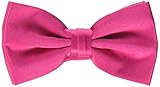 Stacy Adams Men's Satin solid Bow Tie, Fuchsia, One Size