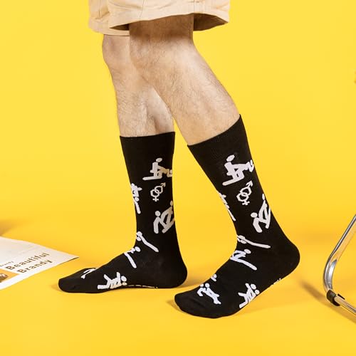 BISOUSOX Paar Sokken Dames Uniseks Kousen Heren Grappige Sokken Kerstcadeau Valentijnsdag Cadeau Sokken voor Vriendin Hou van Sokken 1 Pair/2Pairs Socks Men Vriend Kalfs Sokken - Afbeelding 6