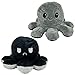 Opto, pulpo de peluche reversible, pez de tinta, lobo, peluche de emoción para niños, negro/gris