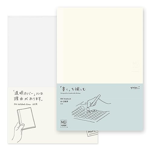 DESIGNPHIL Midori 15295006 - Cuaderno MD, A5, rayado gráfico + cubierta para cuaderno