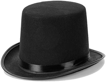 6" Height Deluxe Black Felt Top Costume Hat …