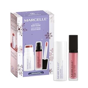 Marcelle Rosy Glow Set, Makeup Holiday Gift Set, Perfect Duo for Glowing Cheeks & Lips, with Cream Blush & Lip Gloss, Hypoallergenic, Fragrance-Free, Cruelty-Free
