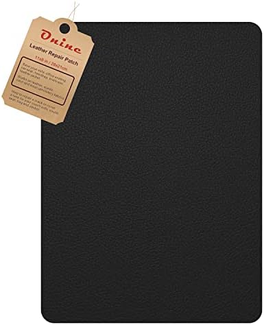 ONine Leather Repair Patch，Self-Adhesive Couch Patch，Multicolor Available Scratch Leather 8X11 Inch Peel and Stick for Sofas, Car Seats Hand Bags Jackets (Black 2.0)