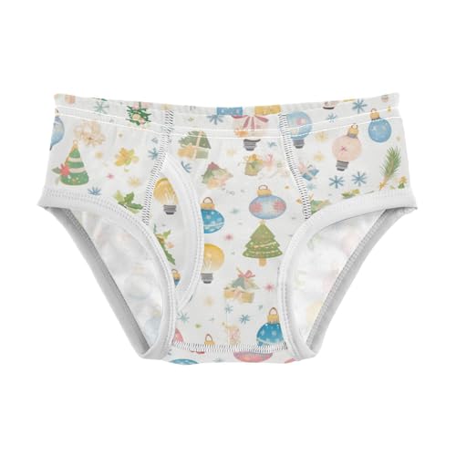 KLL Colorful Christmas Light Bulbs Boys Toddler Cotton Training Underwear Breathable Children Panties
