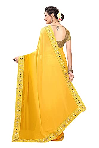 Sari ropa India de georgette amarillo solve tus dudas de talla 3