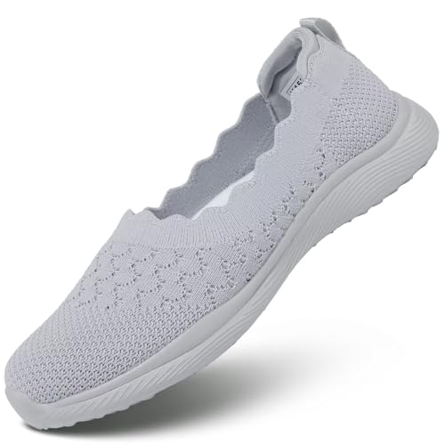 Image of Womens Walking Shoes Slip on Loafer Sneakers Mesh Casual Ballet Flat Nurse Casual Dress Clothes Work Shoes