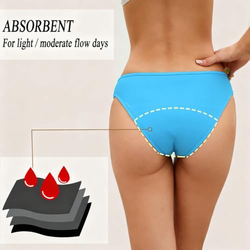 Image of SherryDC Women's Period Swimwear Bikini Bottoms-Menstrual Leakproof Swimsuit Bottoms Briefs for Teen Girl