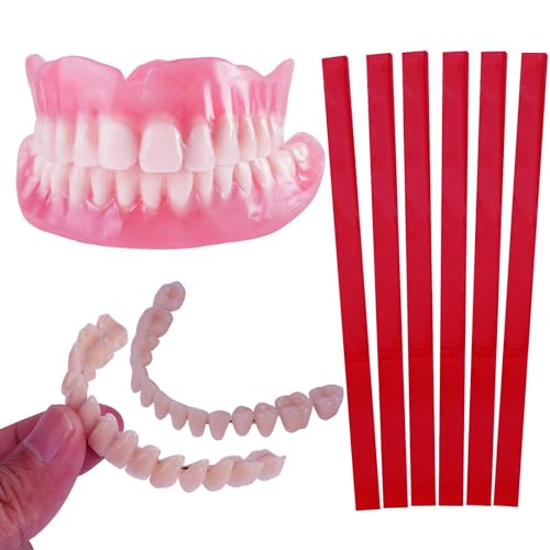 Image of dentaduras postizas para hombre，easy and convenient diy dentures at home kit complete, make your own dentures kit for top and bottom of temporary,repair missing teeth (Tooth white seventeen)