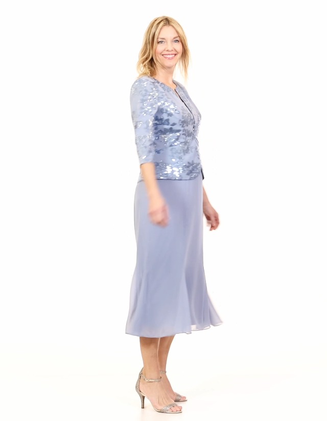 alex evenings light blue dress Floor Length Blue Mismatched Floral Bridesmaid Dress Printed – MyChicDress main image 0