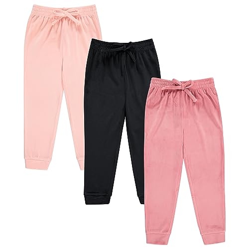 Image of BTween Girls 3 Pack Velour Jogger Pant Set Solid, Tie Dye or Camo Sweatpants for Girls