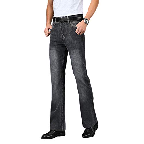 HAORUN Men Bell Bottom Jeans Slim Fit Vintage 60s 70s Flared Denim Pants