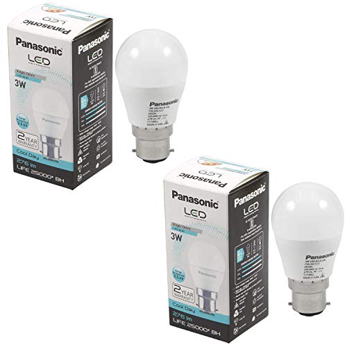 Image of Panasonic Base B22 3-Watt LED Bulb (Pack of 2, Cool Day Light)