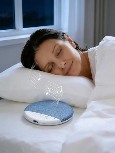 Under-Pillow Sleep Speaker, Ultra Thin Wireless Bluetooth Under Pillow Speaker for Sleeping, Under Pillow Bone Sound Speaker with Bluetooth Alarm White Noise Night Light (Blue)