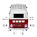 QFX Bluetooth 1961 Retro Mini Bus Speaker, 2-Inch Speaker, Hands-Free Link, Built-in Microphone, FM Radio, and LED Party Lights, Blue - BT-1961-RED