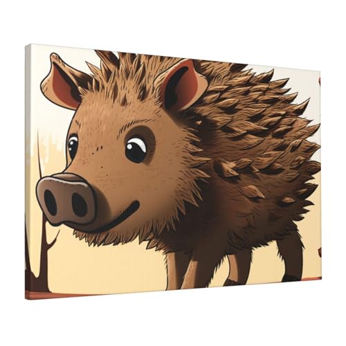 Impression sur toile sanglier HD décoration murale chambre salon