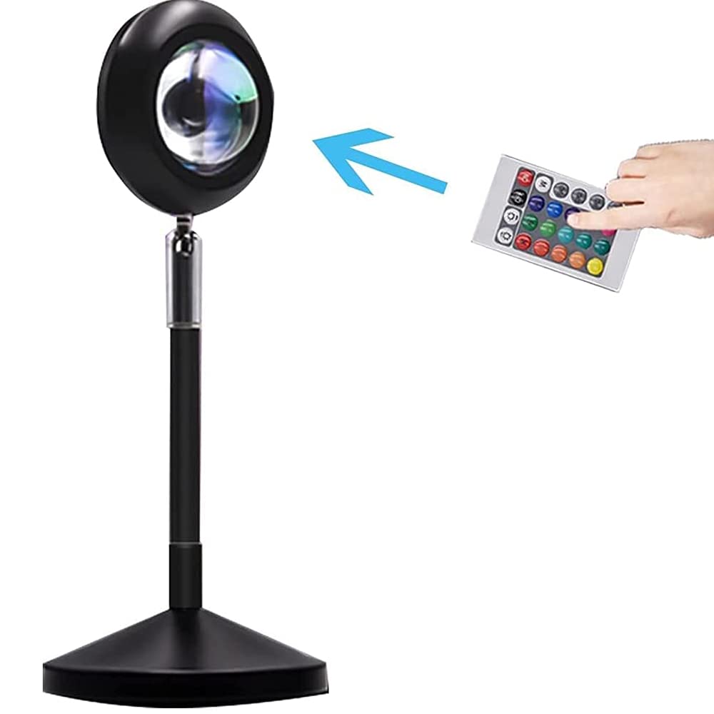 Coverzone Kumandalı Gün Batımı Projektörü RGB 16 Renk UFO Projeksiyon USB Masa Lambası