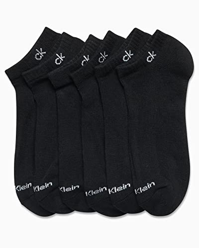 Image of Calvin Klein Mens No Show Socks - 6 Pack Soft Cotton Blend Cushioned Athletic Low Cut Socks for Men for Sports and Running