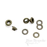 Set of 144, Shay #00 Grommets (Hole Size 4.8mm), for Bevy Pliers, Antique Brass