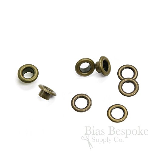 Set of 144, Shay #00 Grommets (Hole Size 4.8mm), for Bevy Pliers, Antique Brass