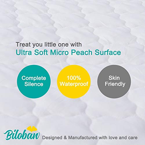 Crib Mattress Protector Waterproof & Noiseless Crib Mattress Pad Cover, Skin Friendly & Breathable & Machine Wash 100% Absorbent Crib Toddler Mattress Protector, (Quilted Improved Thickness) #TOP5