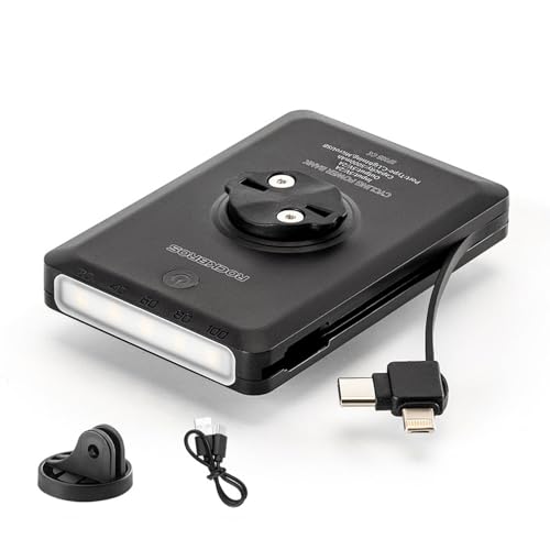 Jemora Power Bank per luce per bici PowerBank multifunzionale di grande capacità con cavo di ricarica Accessorio per ciclismo portatile all'aperto Caricatore per luce per bicicletta