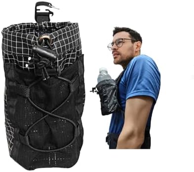 FIOTCEL Ultralight MOLLE-Compatible Shoulder Strap Water Bottle Holder – Multi-Purpose Hydration Pack Attachment for Hiking, Cycling & Travel (Black)
