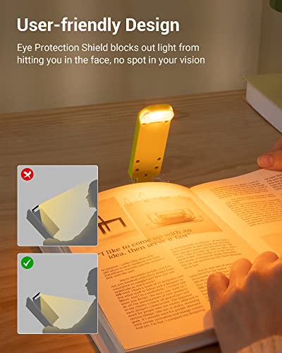 Image of DEWENWILS Amber Book Light for Reading, USB Rechargeable, 3 Brightness Levels, Blue Light Blocking, Kids & Adults (Green)