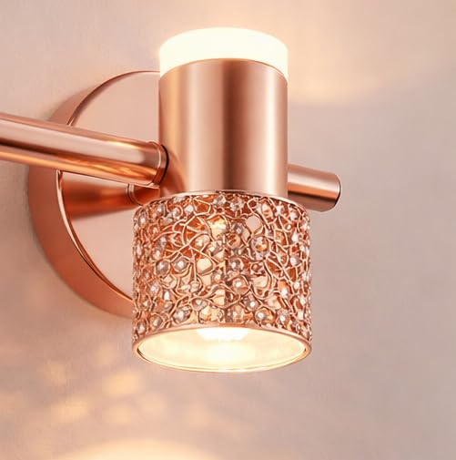 Image of blissbells Crystal Wall Light, LED Decorative Sconce (2 Rose Gold Spot Light)