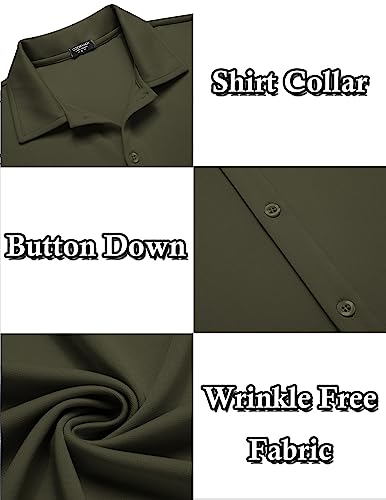 COOFANDY Men's Casual Button Down Shirt Wrinkle Free Shirts Long Sleeve Dress Shirt4