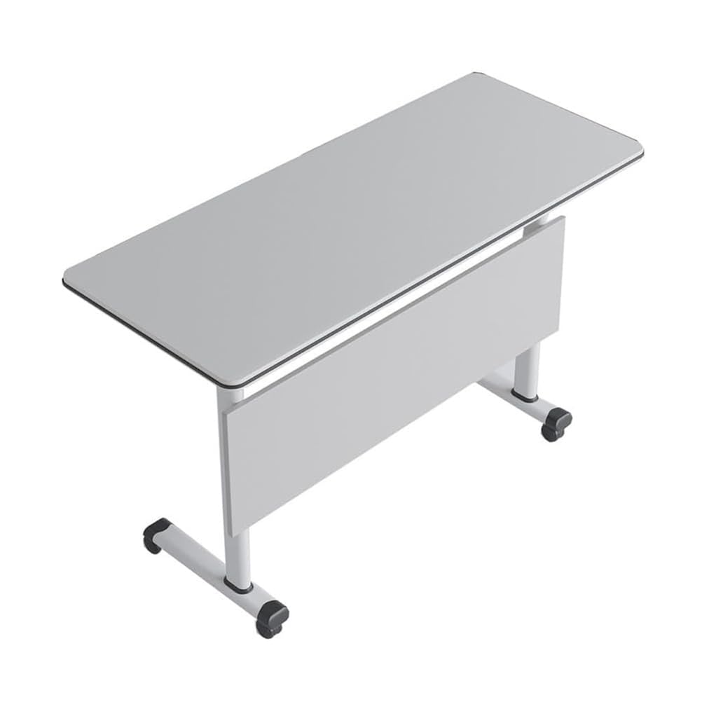 Mesa de conferencias Plegable Grande y Moderna con Ruedas, Escritorio para seminarios y capacitación, Mesa de Oficina y Sala de reuniones Rectangular de 120x40x75cm.