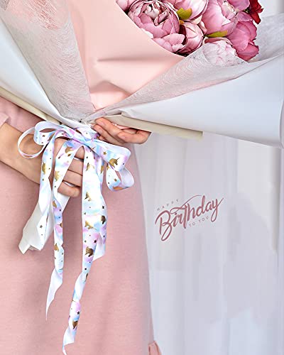 10 Yard Verjaardagscadeau inpaklint Bronzing en bedrukking decoratief lint Linten Voor Geschenken Wrap Craft Stof… - Image 6