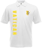 Schnitt/Passform: Regular-Fit Vatikan Vatican City WM-2022 Polo-Shirt Wunschname Nummer Weiß M
