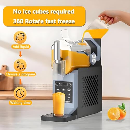 Slushie-Maschine, kommerzielle Eismaschine, kein Eis erforderlich, One-Touch-Reservierung für Slush-Smoothie-Milchshakes und gefrorene Getränke – Bild 5