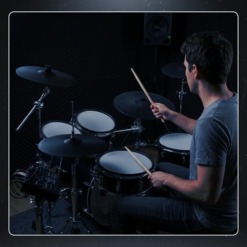 Lemon T950 Electronic High Tom - 10"x5" Dual-Zone Mesh Head & Rim Trigger Pad, Acoustic-Style Wood Shell Drum, Adjustable Tension, Works with Most Electronic Drum Modules (TRS), Quiet Practice