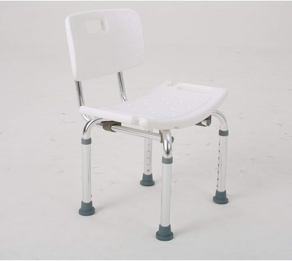 Taburete de baño Asiento de Ducha Ayuda de baño for Personas Mayores/discapacitadas Banco de Asiento de baño, Altura Ajustable, con Silla con Respaldo