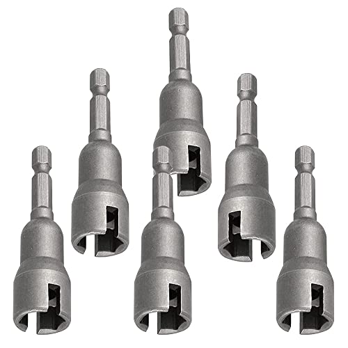 Eyech 6Pcs Power Wing Nut Driver Set, Hurricane Wingnut Drivers Eye Bolt Drive Drill Bit Socket Wrenches Tools Set 1/4" Hex Shank For Panel Nuts Screws Eye Q-Hanger C Hook Bolt #TOP22