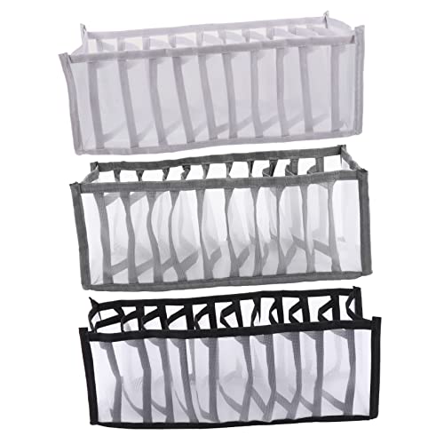 Cabilock 3Pcs Socks Organizer Boxes Stackable Multi Plastic Storage Case for Socks Underpants Items Thickened with Compartments Colors Color