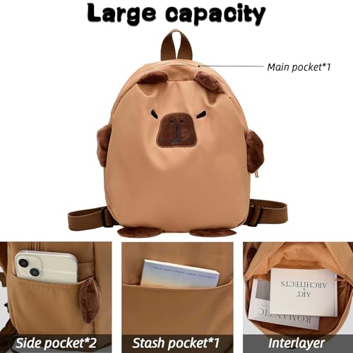 Teclado Kawaii Backpack Cute Casual Bookbags Lightweight Travel Daypacks (Brown)4