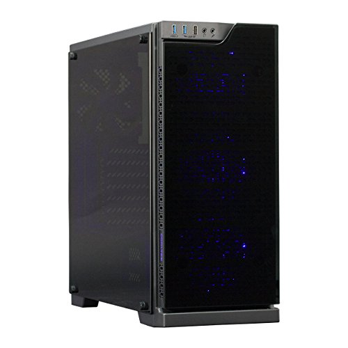 Cooltek 600045145 TG-01 - RGB, ATX Midi Tower, 2 x USB 3.0, 1 x USB 2.0, HD-audio, 3 x 120 mm RGB LED-ventilator (voor), 1 x 120 mm ventilator (achterkant), gehard glas (front en zijpaneel), zwart