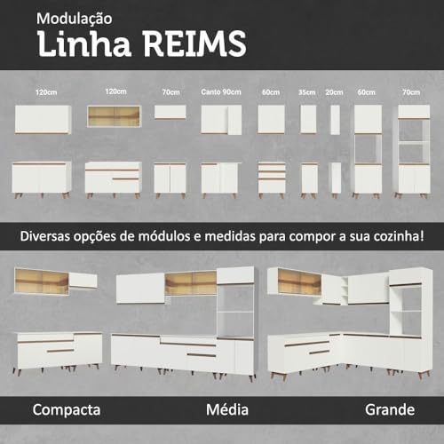 Armário Aéreo Madesa Reims 70 cm 1 Porta - Branco