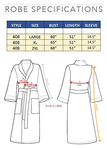 Diamond Waffle Spa Kimono Robe - Soft Light Hotel Bathrobe By Monarch/Cypress (Large, Natural) #TOP3